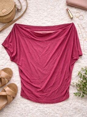 Daytrip Off Shoulder Dolman Top Y2K Boho Beach Tee S